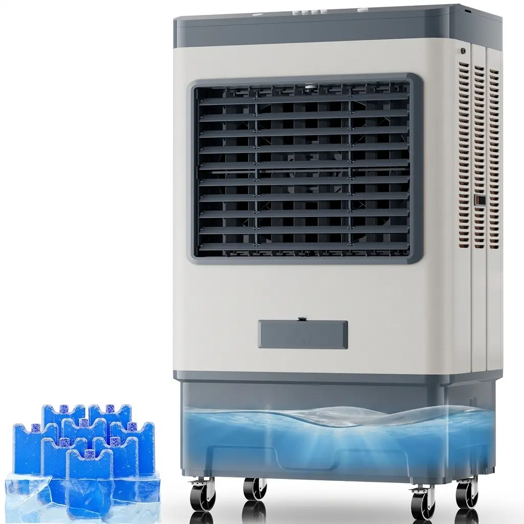 Auertech 7000 CFM Evaporative Air Cooler, 23 Gal Large Water Tank, 3 Speeds, 8 Ice Packs, Outdoor Swamp Cooler for Garage, Patio & Warehouse portable conditioner