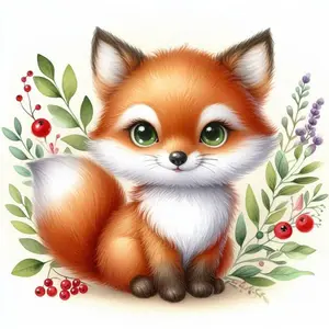 Fox Pattern DIY Diamond Arts Colorful Painting Kit without Frame, DIY 5D Diamond Arts Colorful Painting Kit, Wall Art Decor for Home Bedroom