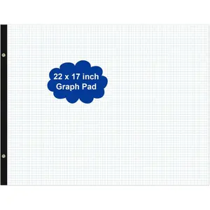 Large Engineering Graph Paper - 22" x 17" 4"x4" Grid Paper, 50 Sheets/100 Pages Giant Grid Drafting Pad, Sketching Graph Paper for Engineer Architect Designer Mathematician Draftsman