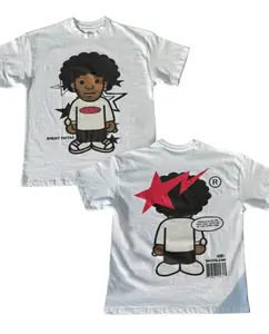 Brent Faiyaz Wasteland Graphic Tee, Cartoon Character Front & Back Print Shirt, NUWO Streetwear Style, Unisex Menswear Womenswear Top