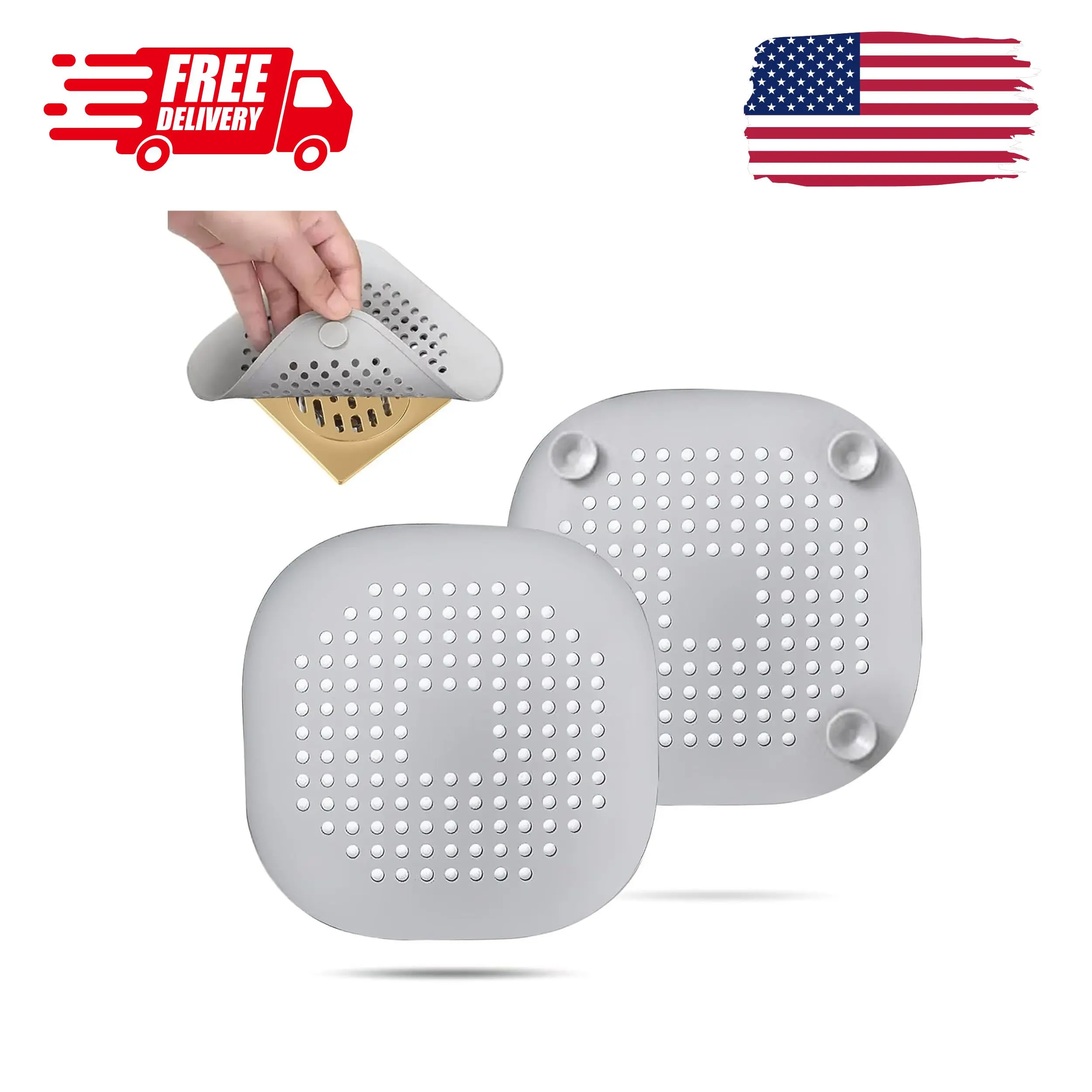 2 Pack Hair Drain Catcher,Square Drain Cover