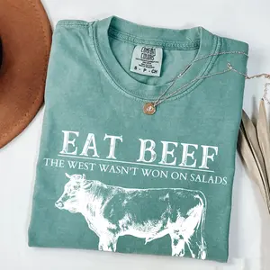 Comfort Colors Eat Beef The West Wasn't Won By Salads Shirt, Western Shirt, country Tee, howdy shirt, cow shirt, Comfort Colors Shirt