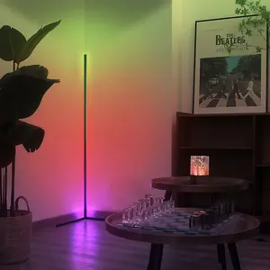 60-Inch RGB LED Corner Floor Lamp with Music Sync, Modern Mood Lighting for Living Room and Gaming Room, USB Powered Color Changing Lamp, Bedroom, Floor Lamp