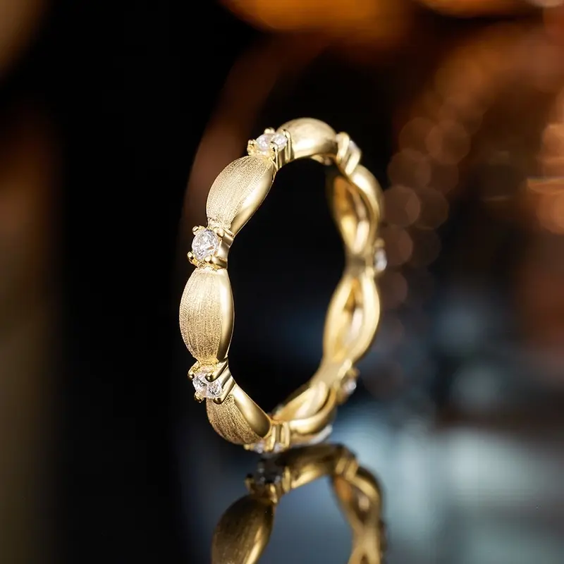 Italian Vintage Olive Petal Ring – 18K Gold Plated, 925 Silver Core