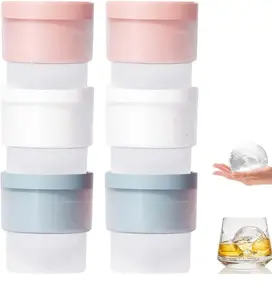 Ice Ball Molds, Set of 3/6/12, Slow-Melting Stackable Large Ice Cube Maker, Round Ice Cube Molds, Big Ice Spheres for Whiskey Cocktails Juice Beverages Bourbon and Party Drinks, Cocktail Ice Cube Mold, Summer Gift