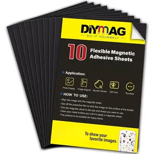 Yitape Strong Adhesive Magnetic Sheets, 4x6 Inch Cuttable Magnets, Instant Photo Craft Refrigerator Stickers, Easy Peel Stick DIY Organizer