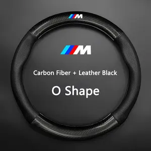 Car Anti-Slip Steering Wheel Cover Carbon Fiber Leather Booster Cover For BMW M3 M4 M5 E39 E46 E60 E36 E90 E91 FO1 F10 F15F20 F30 X1 X3 X5 X7