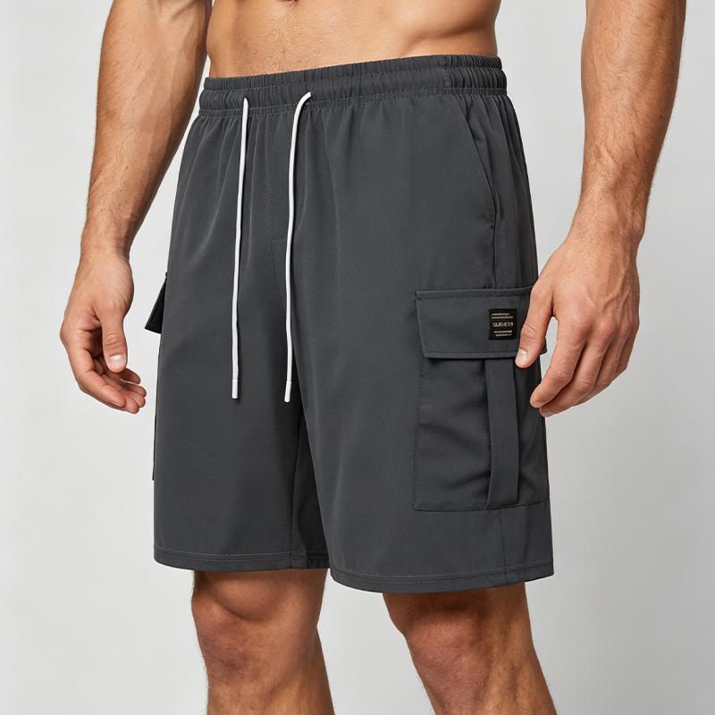 Men's casual cargo shorts | Elastic waistband, drawstring design, pocket style for everyday wear