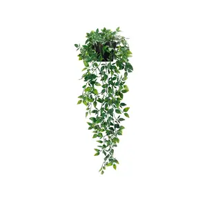 Fake Hanging Plants, Artificial Small Potted Plants for Indoor Outdoor Aesthetic Office Living Room Shelf Decor (1 Pack)