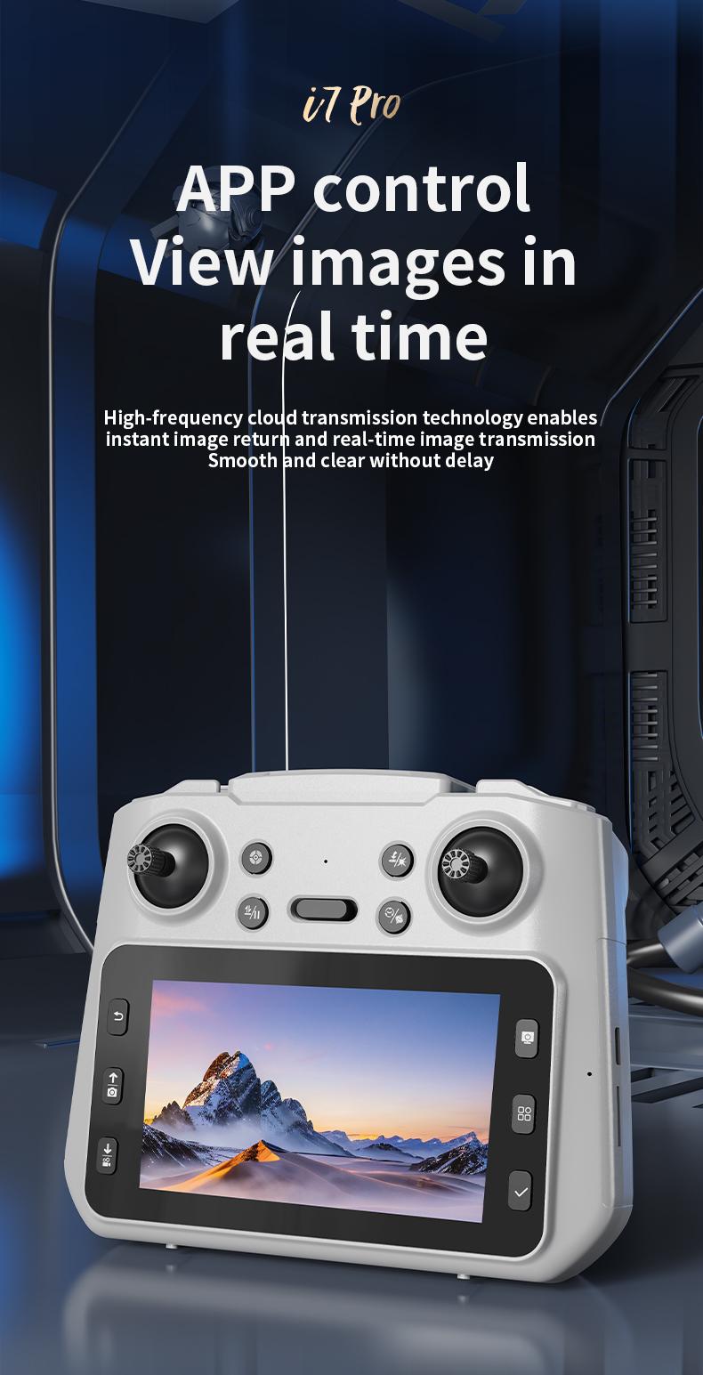 CJCMALL i7 PRO Brushless Drone with 4K HD Dual Camera, 4CH 2.4GHz Remote Control, Intelligent Obstacle Avoidance, Optical Flow Positioning, Foldable Design, 12 Minutes Flight Time