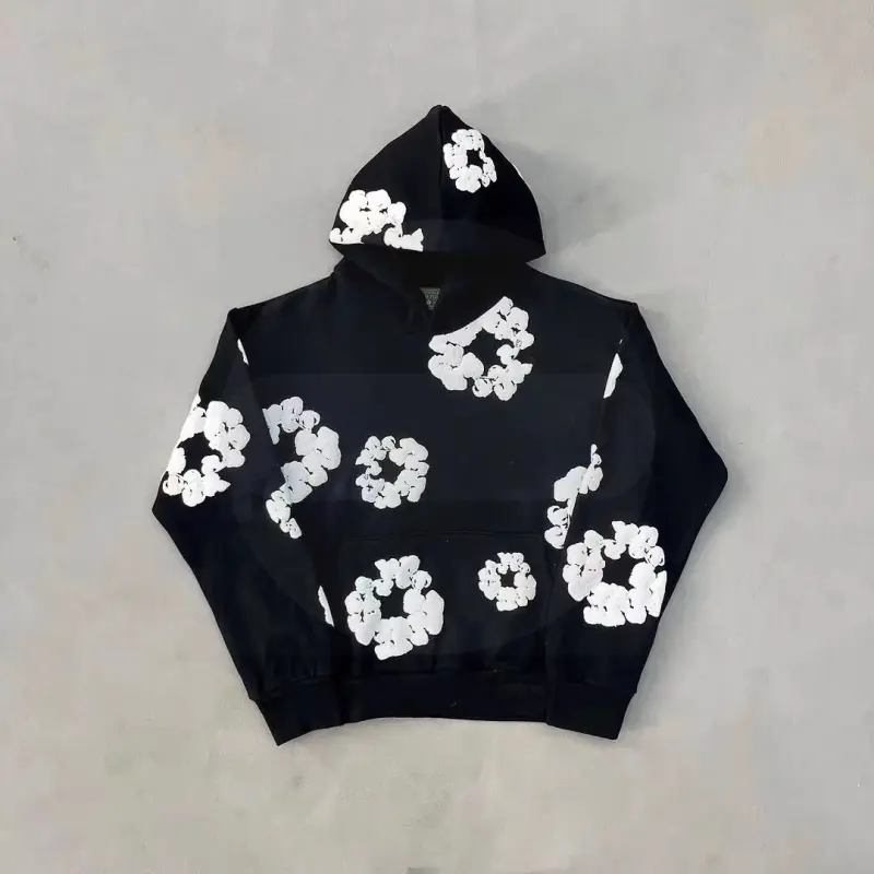 Denim Tears Kapok Printed Casual Hoodie & Matching Joggers Set | Unisex Streetwear Brand, Comfortable & Versatile, Couple Outfit