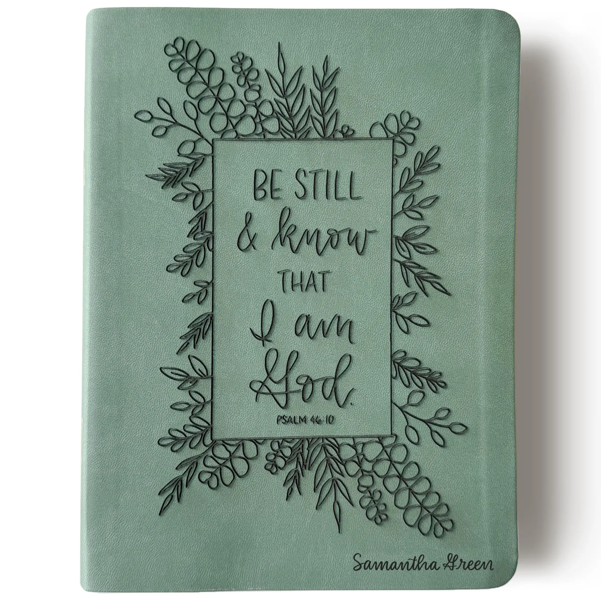 PERSONALIZED NLT Journaling Bible - Green - Be Still and Know that I am God - Add Your Name - CUSTOM PERSONALIZED NLT Journaling Bible - Green - Be Still and Know that I am God - Add Your Name - CUSTOM