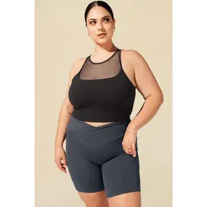 Celeste Mesh Crop Bralette - Black
