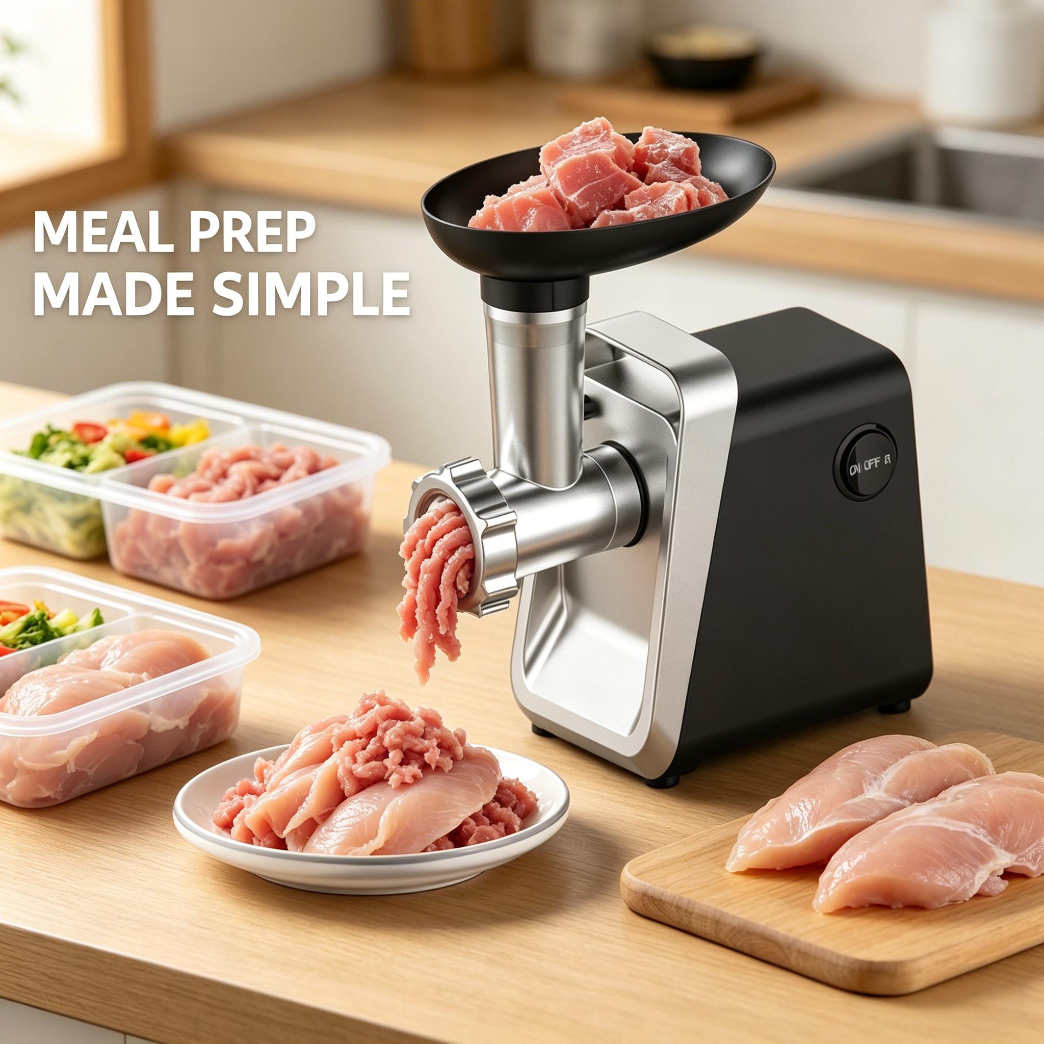 1pc Home Kitchen Electric Meat Grinder & Sausage Stuffer, 2800W High Power 200RPM, Durable ABS Shell & Cast Aluminum Head, Multifunctional Mincer for Daily Meat Processing & Homemade Sausage Making