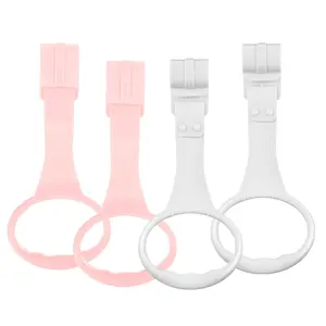 4Pcs Baby Playpen Pull up Rings, Pull up Rings  Play Pen, Playpen Accessories  Help Stand Up Walking Training Tool Newborn (Pink, White)