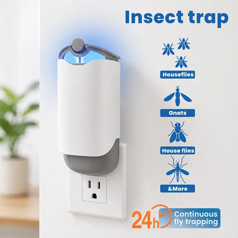 Portable indoor mosquito killer light set, quiet insect trap, UV insect lure lamp with ambient night light for indoor pest control—repels flies, fruit flies, flying insects, moths, and mosquitoes; compatible with zzevo M364, M364A, and Max series.
