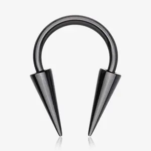 Blackline Long Spikes Steel Horseshoe Circular Barbell