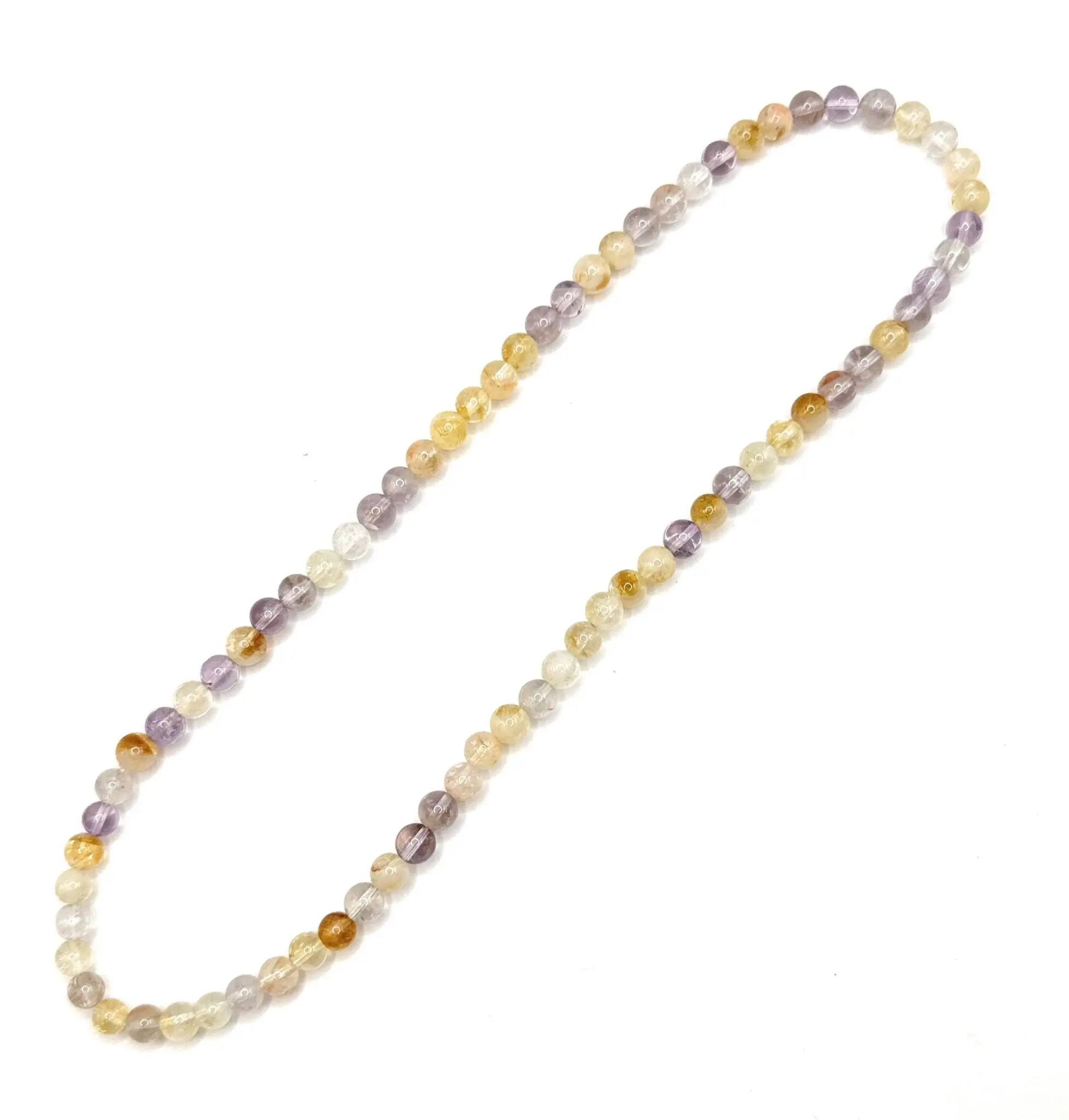 Ametrine Beaded Stretch Necklace – 5 - 6mm | Handmade
