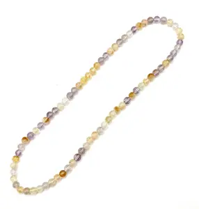 Ametrine Beaded Stretch Necklace – 5 - 6mm | Handmade