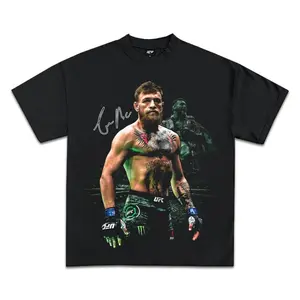 Conor McGregor Vintage Graphic Tee, Menswear Crew Neck Rap Streetwear T-Shirt, Unisex Casual Regular Fit Cotton Tops, Good Vintage Hip-Hop Bold Retro Apparel, Men Round Neck Y2K Basketball Graphic Tees