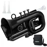 PAMPET Bb-Key ABS Portable Pocket Trumpet for Beginners, Unisex Brass Wind Instrument with Adjustable Tuning Slides, Metal Mouthpiece, ABS Water Keys with Silicon Seals, Slide Tuning Rings, Ergonomic Design, 96mm Bell-Mouth, Carry Bag, Music Practice Use