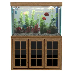 Aqua Dream 200 Gallon Tank Tempered Glass Aquarium Darkwood