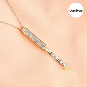 "I Love You" Necklace, 3D Engraved Necklace with Secret Message, Gift for Women, Girlfriend, or Mother, Perfect for Anniversary, Christmas, Valentine’s Day, Birthday, Mother’s Day, Holiday Gift