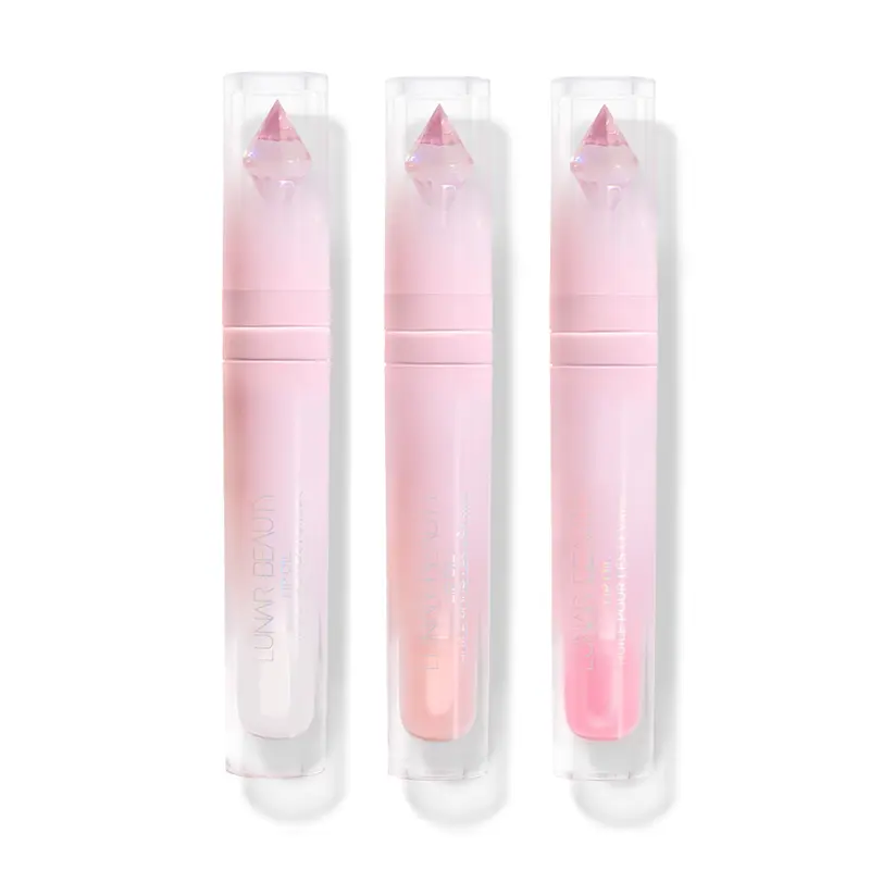 Lunar Beauty Lip Oil Trio Hydrating Glossy Lip Care - Non-Sticky Reflective Lip Oils with Shea Butter, Jojoba & Camellia Oils, Watermelon Kiss Me, Mango Expose Me, Peach Dare Me 3-Piece Set