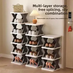 Modern Stackable Shoe Rack - 9-layer collapsible storage organizer for porches, dorms, and wardrobes, tool-free assembly, space-saving minimalist shoe rack, shelf