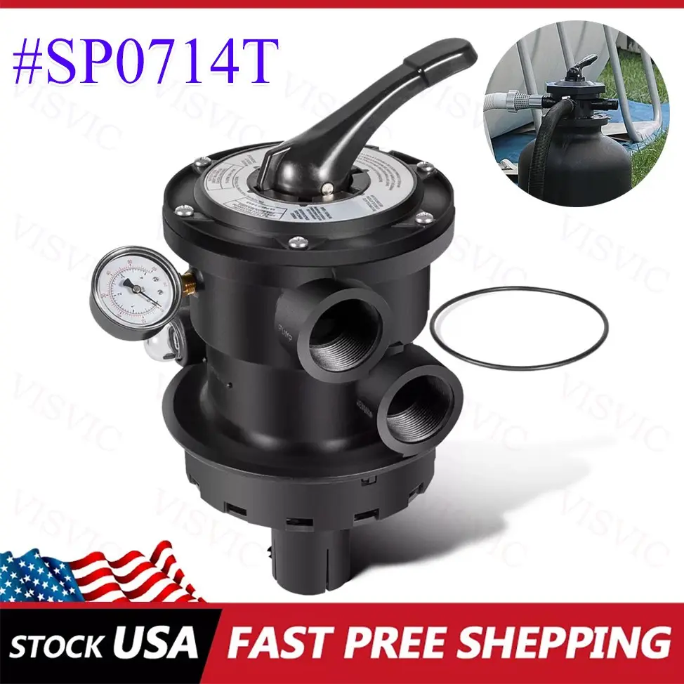 For Hayward SP0714T VariFlo XL Top Mount Multiport Valve Part, 1.5"In Plumbing, Thread, Leakproof, Anti-Impact, Abs Body, 1.5 Inch