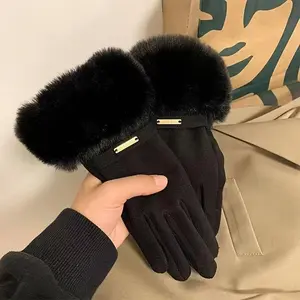 Women's Fleece Gloves Touch Screen Windproof Warm Riding Gloves for Her - Perfect Anniversary Gifts for Girlfriend