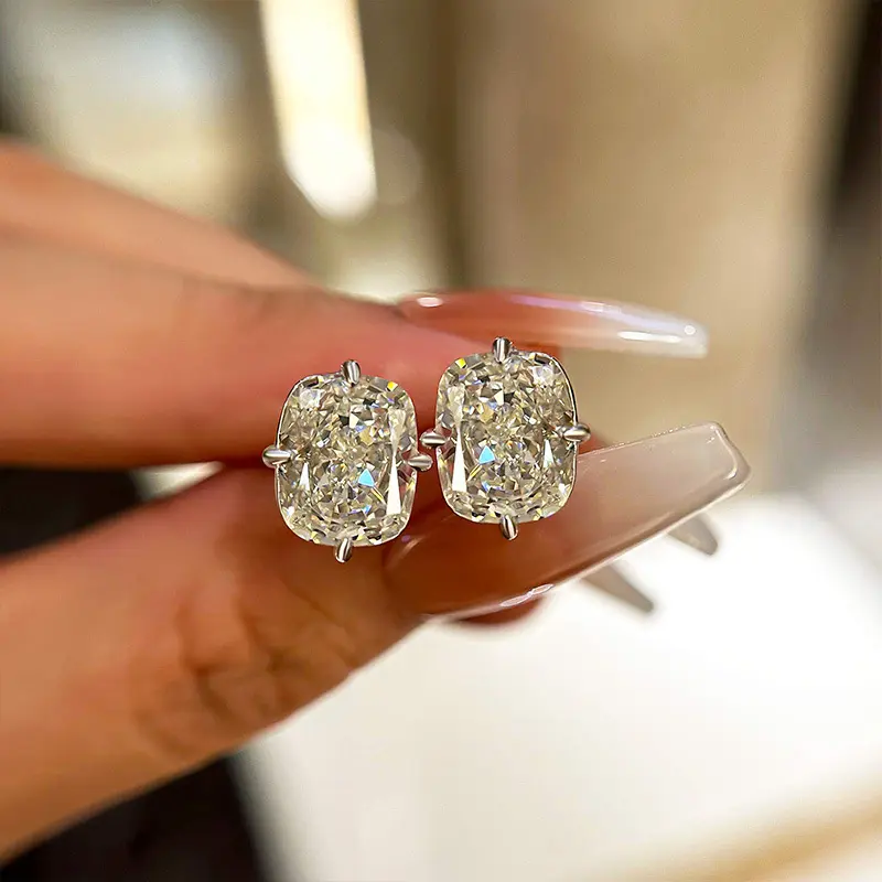 Maxine Vintage 2-Piece 4.0ct Cushion Cut Stud Earrings for Women, 5A Cubic Zirconia Sparkle Stones Promise Ring Bridal Set, Anniversary Jewelry for Women, Earring For Women