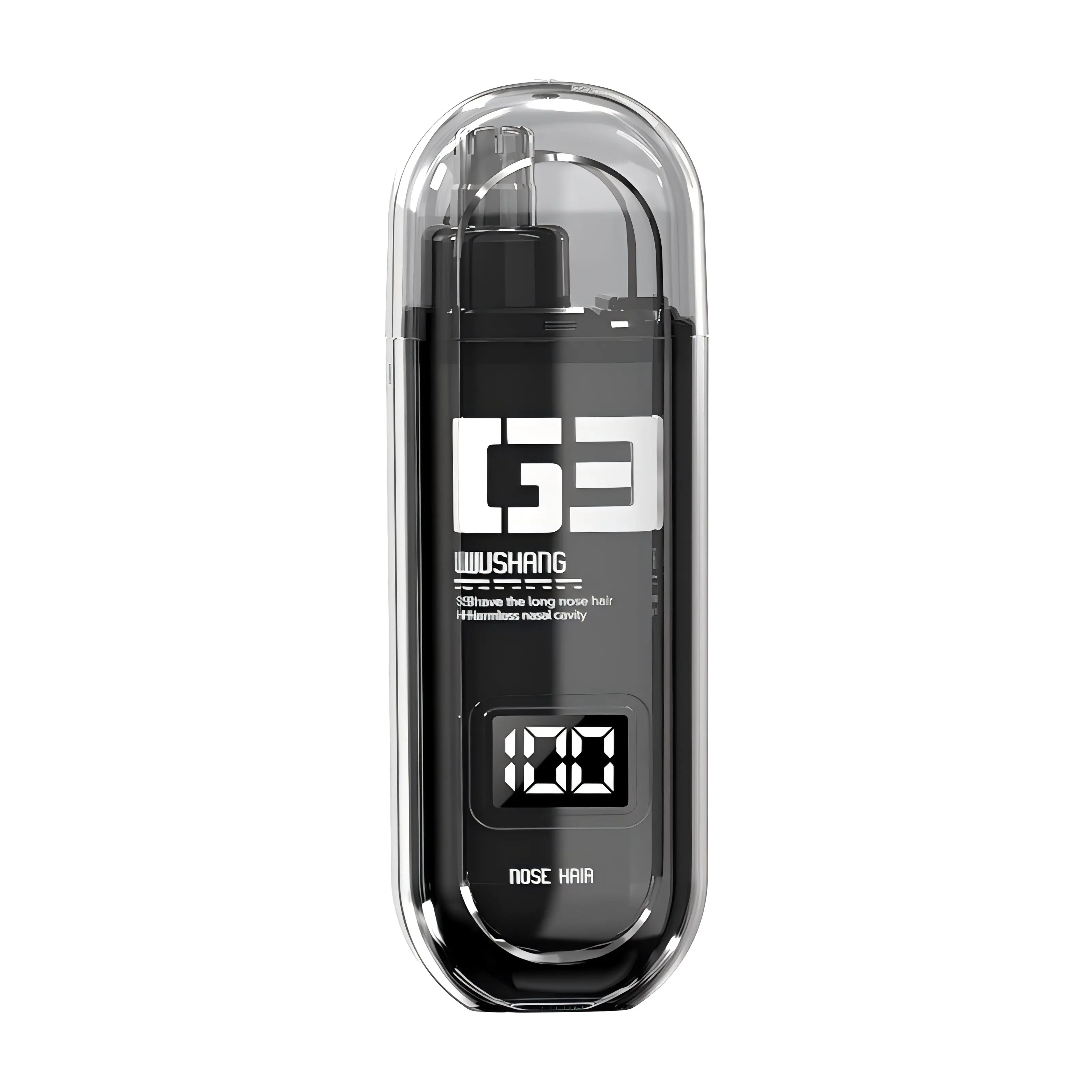 Nose Hair Trimmer for Men Women Rechargeable Painless Eyebrow Facial Hair Shaver LED Display Waterproof Dual Edge Blades Clipper Compact Portable IPX7 Safe Distance Trimming Beauty