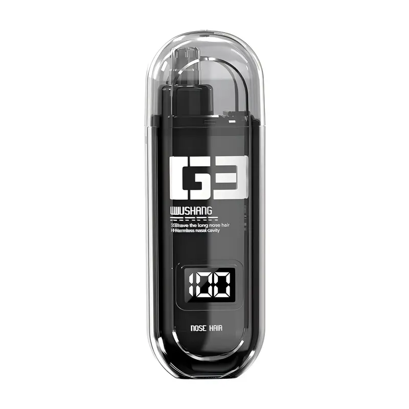 Nose Hair Trimmer for Men Women Rechargeable Painless Eyebrow Facial Hair Shaver LED Display Waterproof Dual Edge Blades Clipper Compact Portable IPX7 Safe Distance Trimming Beauty
