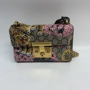 Pre-owned Canvas Crossbody Bags Gucci Padlock Tiger Floral Print