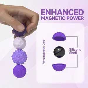 Adhd Anxiety Relief Magnetic Balls Set, 6-Piece Silicone Stress Toys for Adults & Kids, Silent Sensory Magnets, Office Desk Stress Reliever
