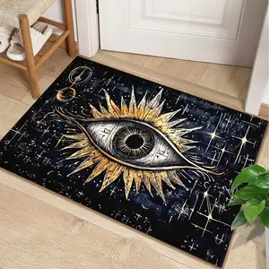 Vintage Evil Eye Pattern Door Mat, 1 Count Creative Colorful Welcome Mat, Lightweight Decorative Carpet for Home Entrance Bedroom Balcony, Decorative Area Rug