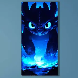 5D DIY Full Drill Round Diamond Painting - Diamond Art Kit Night Shining Blue Light Mosaic, Canvas - DIY Decorative Painting, Home Wall Decor, Suitable for Halloween and Christmas, Birthday and Anniversary Gifts