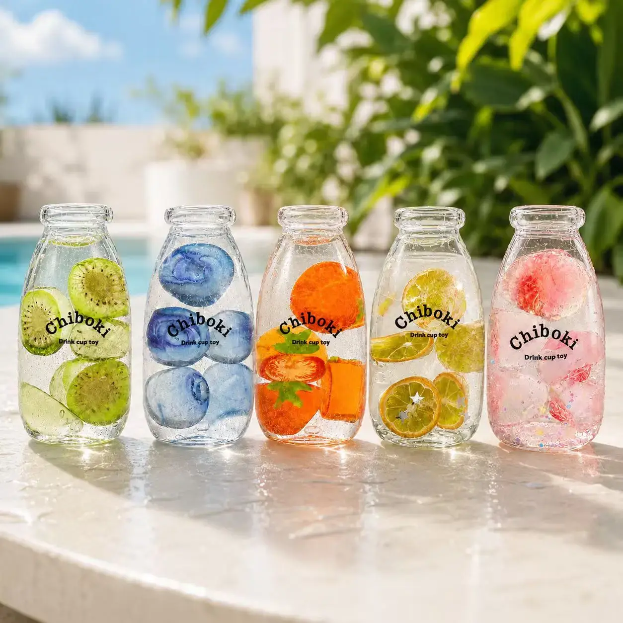 Juicy Pop Bottle Squishy - Squilo Non-Rebound Moldable Aesthetic Faseline Filling fruit charm Sensory Fidget Toys for Stress Relief