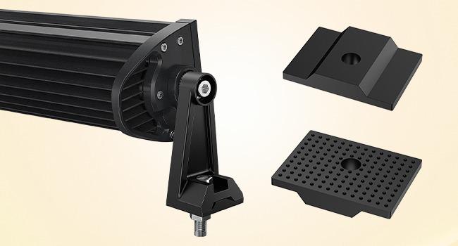 Nilight 2PCS Side-Mounted Brackets Universal Adjustable Mounting Brackets for LED Light Bar, 2 Years Warranty,Black