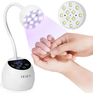 LIORA UV LED Nail Lamp: Cordless USB Rechargeable Gooseneck Lamp for Gel Nails with 4 Timers & Auto Sensor, Flash Curing Nail Dryer for Salon, Home & DIY Use