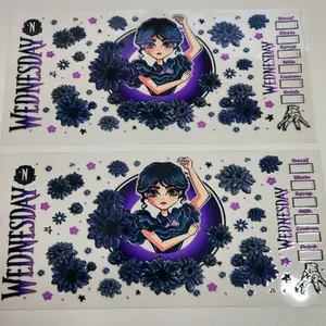 16oz  Wednesday UV DTF Wraps - Perfect for Beverages - Drinkware