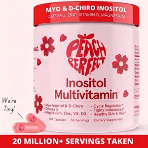 Peach Perfect Inositol Multivitamin – Myo-Inositol & D-Chiro 40:1 Blend, Omega-3, Vitamin D3, Magnesium, Zinc – Supports Women’s Health, Mood, Energy, Supplement – 30