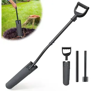 Spade Shovel,15 inch Long Narrow Spade, Heavy Duty Garden Trench Shovel for Digging,Trenching, Planting,Scraping, Edging with Cutting Blade, D Handle, Foot Rest Pedal, 45 Inches Drain Spade