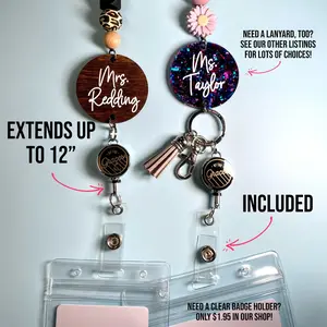 By the Graces - Retractable Reel Add-On for Lanyards, Keys, & Badges - Extends up to 12" for Quick & Easy Access to Keys and Badges