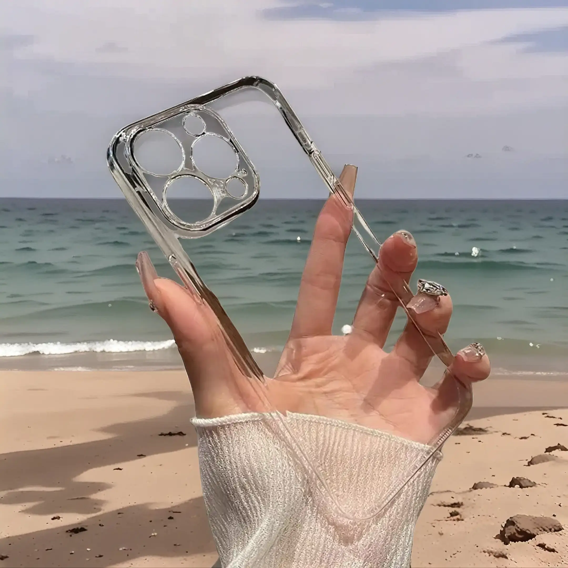 Minimalist Transparent TPU Phone Case, 1 Count Shockproof Clear Phone Protective Cover, Fashion Phone Accessories Compatible With iPhone X XR XS 11 12