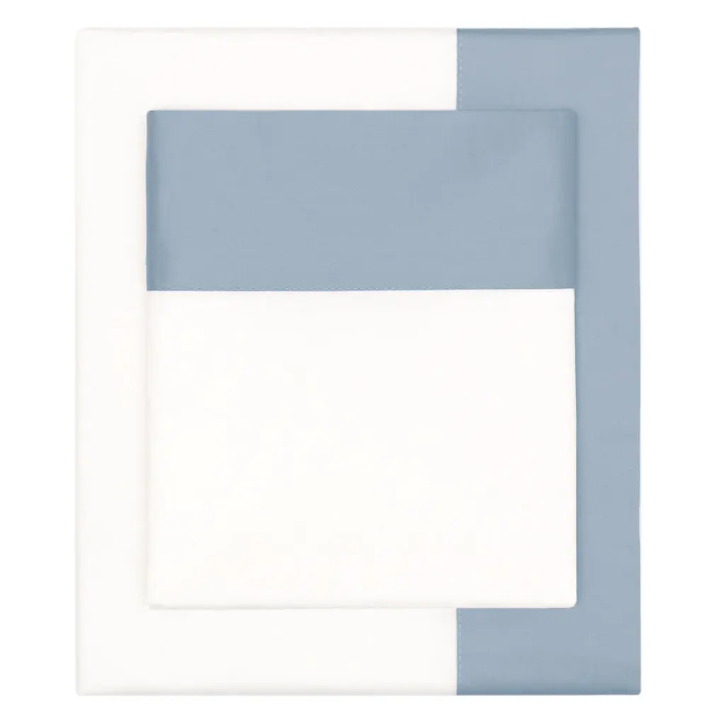 French Blue Border Sheet Set (Fitted, Flat, & Pillow Cases)