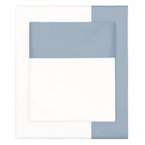 French Blue Border Sheet Set (Fitted, Flat, & Pillow Cases)