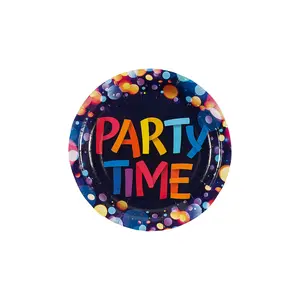 Bulk Happy Birthday Party Time Paper Dessert Plates - 250 Ct.