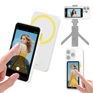 Newmowa Touchscreen Phone Vlog Selfie Monitor Screen, ONLY for iPhone, Magnetic Wireless Back Camera Selfie Monitor with Focus Adjustment, Support 1080P for iPhone11/12/13/14, 4K 30fps Recording for iPhone 15/16/17, TikTok YouTube Instagram #SummerVibes